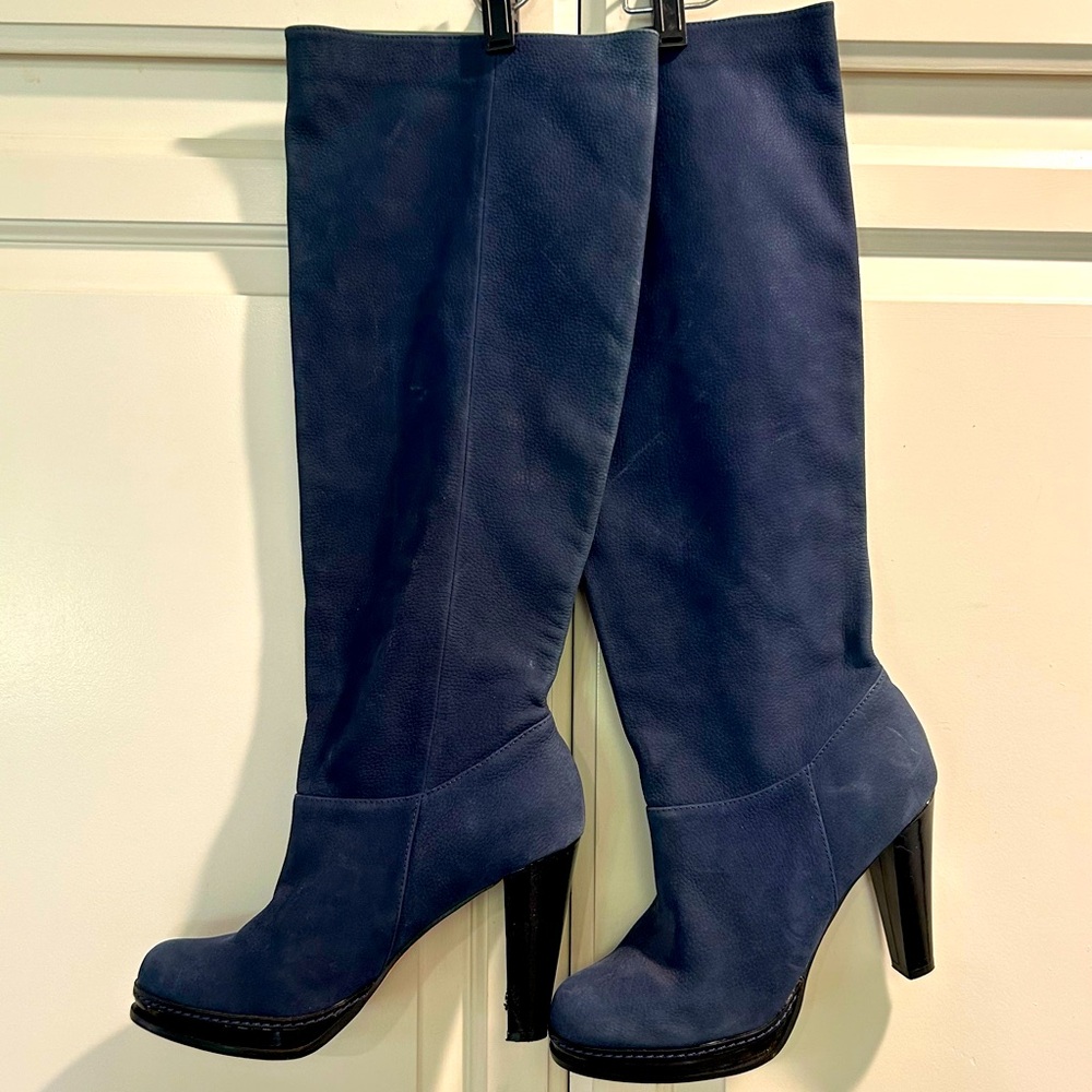 Elegant Blue Knee-High Women's Boots